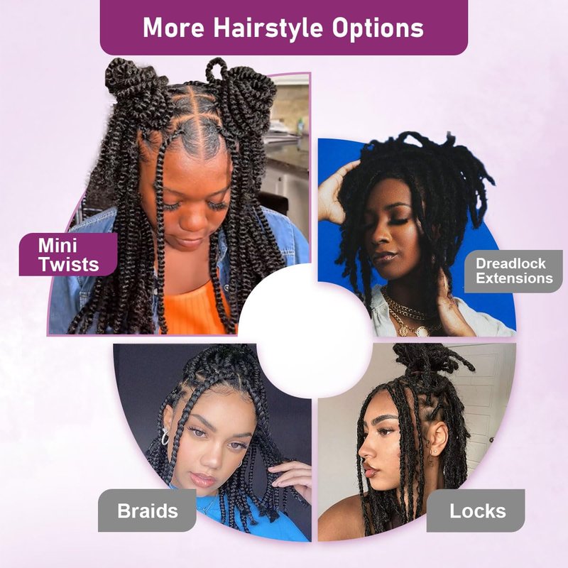 Sangtok Afro Kinky-Curly Human Hair Bulk for Twists, 18 Inch 50g Bulk Hair for Dreadlock Extensions Repair Locs Braiding, 100% 4C Human Bundles Hair(Black)
