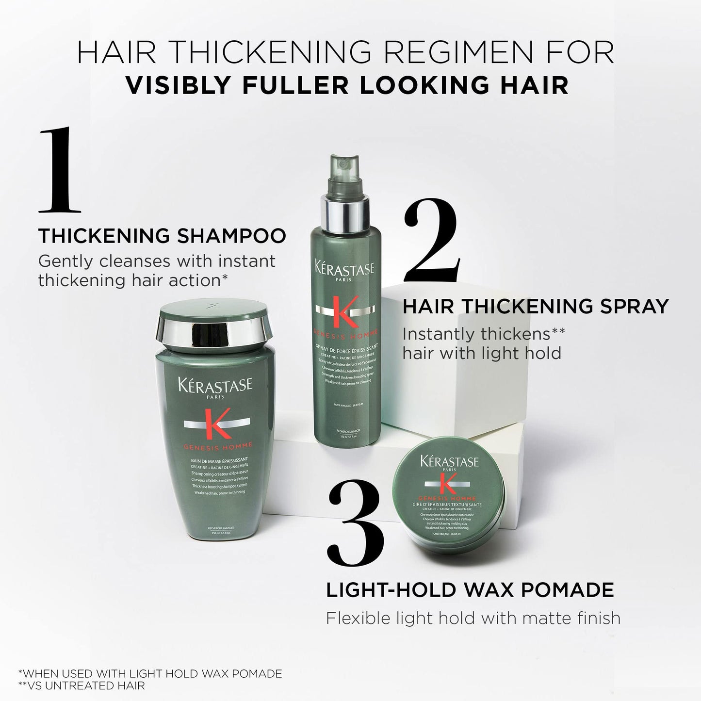 Kerastase Genesis Homme Bain De Force Shampoo For Men - Deep Cleansing & Hydrating, For Weakened Hair & Beard, 8.5 Fl Oz