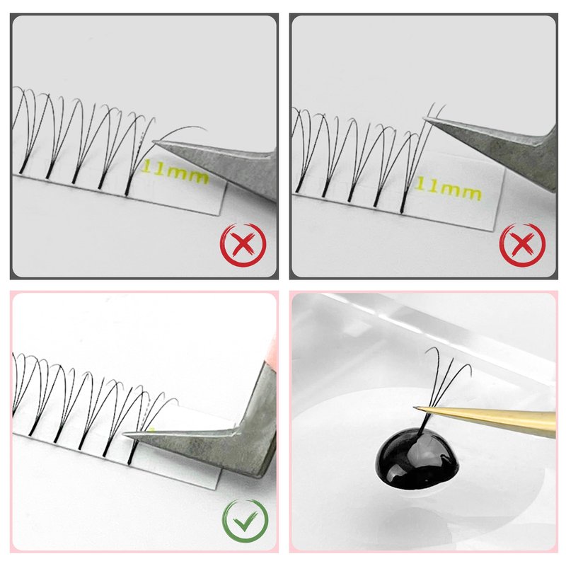 ABONNIE 800 Premade Fans Eyelash Extensions 3D 9mm Mix Premade Lash Fans 0.07 Thickness D Curl Lash Extensions HandmadeVolume Lash Extensions (Short Stem 3D 0.07-D 9mm)