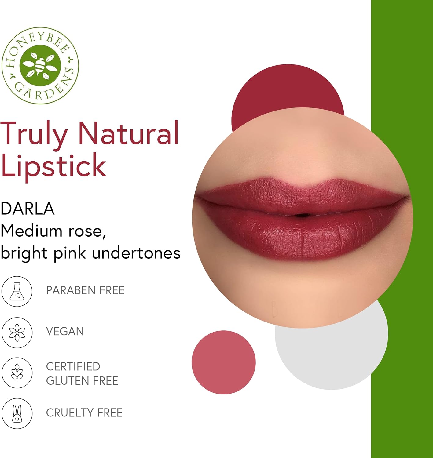 Honeybee Gardens Lip Liner & Lipstick Bundle - Zen & Darla Shades for Perfect Pout