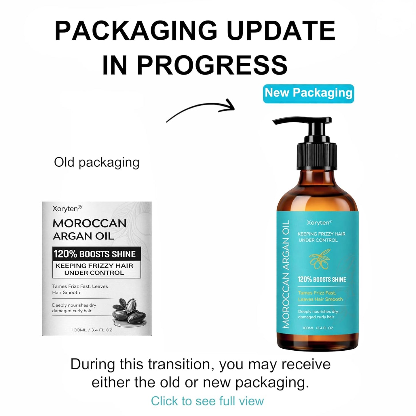 Moroccan Argan Oil - Nourishing Hair Oil for Frizzy, Curly & Damaged Hair - 100ML/3.4 Fl Oz