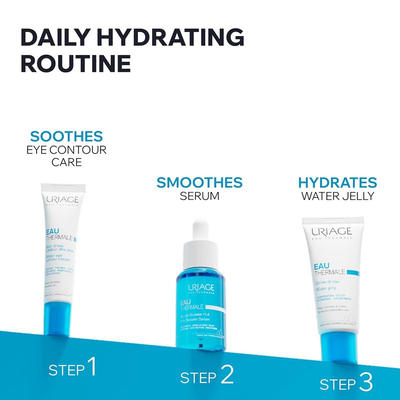 Uriage Moisturizing Face Gel - Hyaluronic Acid, 24H Hydration | Lightweight Gel for Combination/Oily Skin