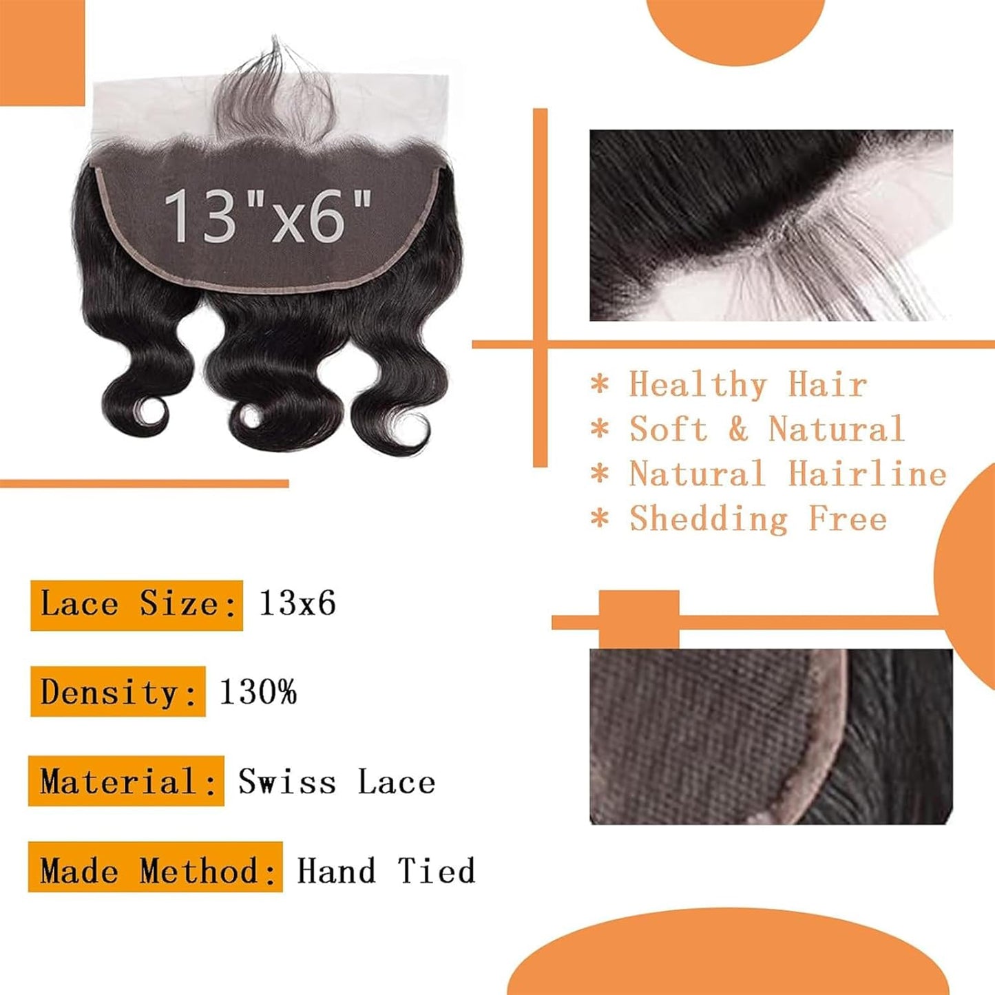HD Transparent Lace Frontal - 12 Inch Pre-Plucked Body Wave Closure | Natural Black Brazilian Virgin Hair