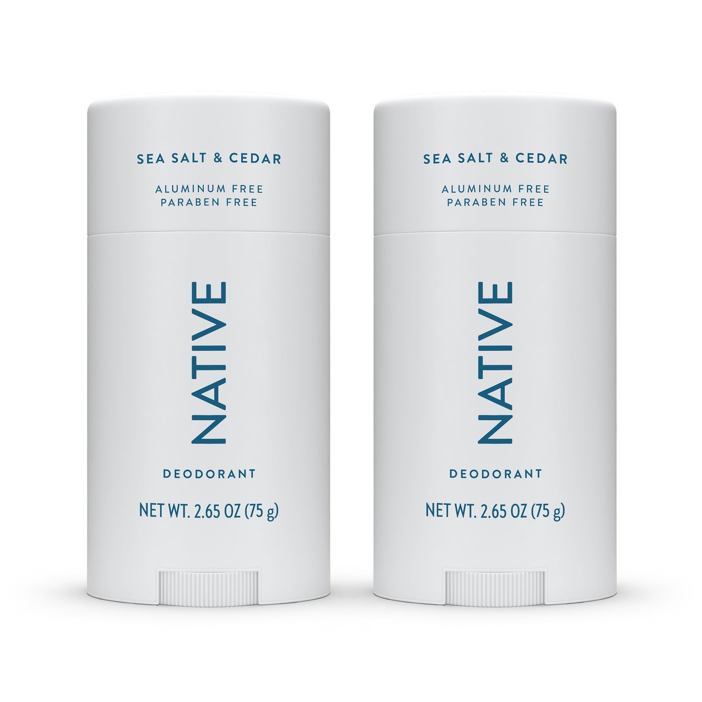 Native Deodorant Contains Naturally Derived Ingredients, 72 Hour Odor Control, Deodorant for Women and Men, Aluminum Free, Sea Salt & Cedar 2.3 oz (Pack of 2)