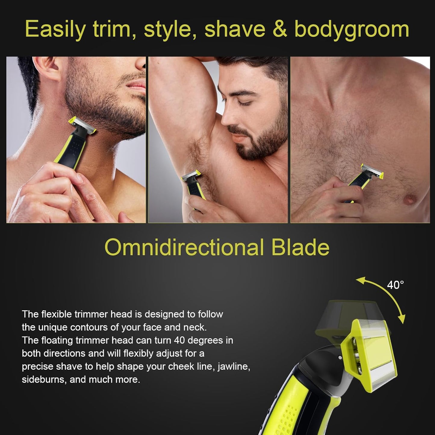 Norelco Electric Shaver Replacement Heads - Compatible with OneBlade QP14xx, QP25xx, QP26xx | 4 Pack