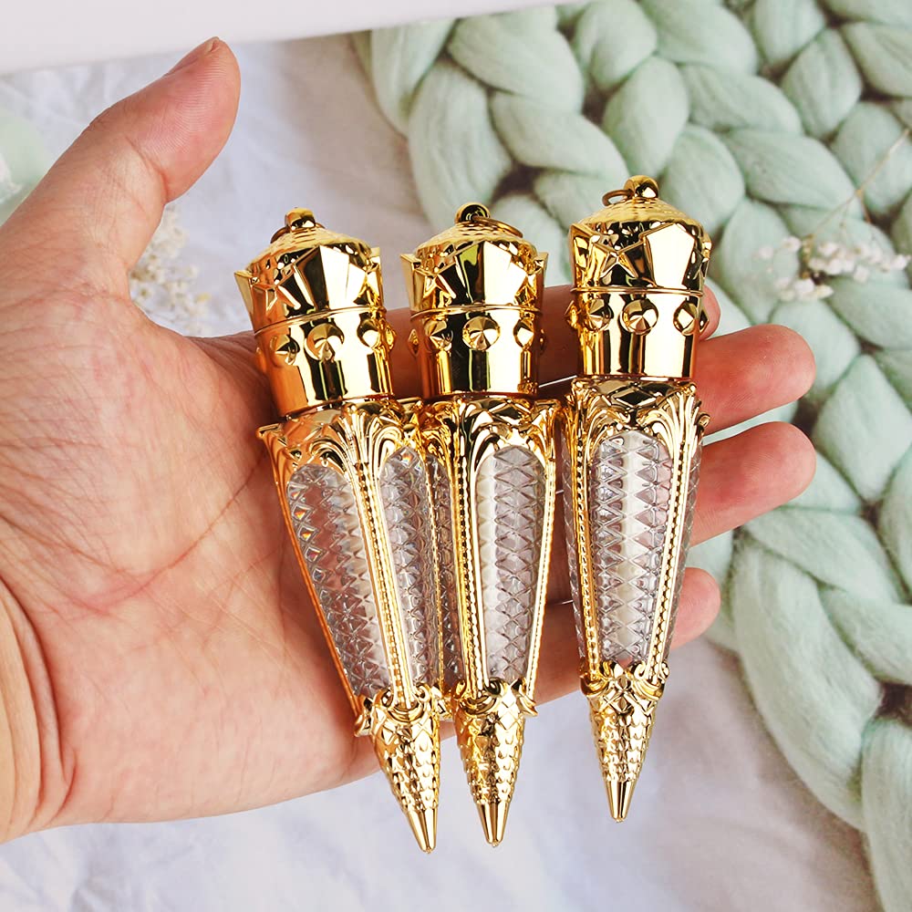 15PCS Empty Golden Crown 4ML Lip Gloss Tubes - DIY Lip Gloss Containers for Custom Blends