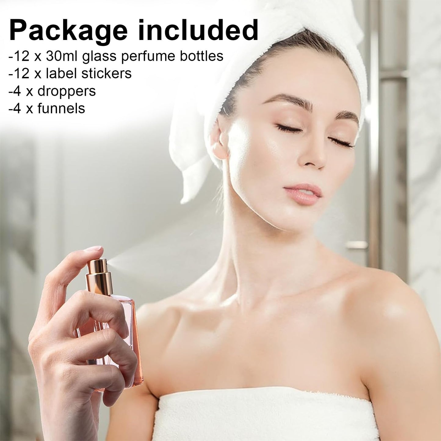 Yebeauty 12pcs 30ml Travel Perfume Bottles Empty, Portable Glass Perfume Spray Bottles Atomizer Sprayer Bottle for Perfume Cologne, 6 Colors
