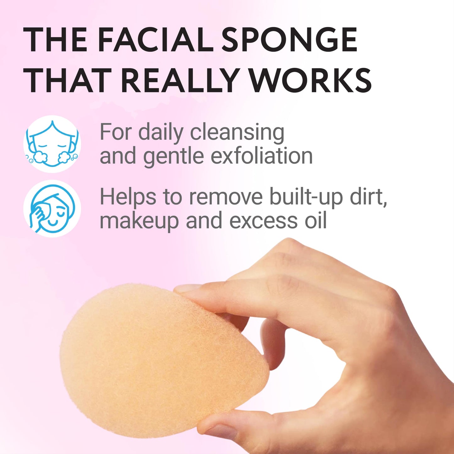 IMPRESA 20 Pack Facial Sponge for Daily Deep Cleansing - Buff Style Exfoliating Pads for Removing Dead Skin, Dirt & Makeup - Made in The USA - Regular (10 Pack) & White (10 Pack)