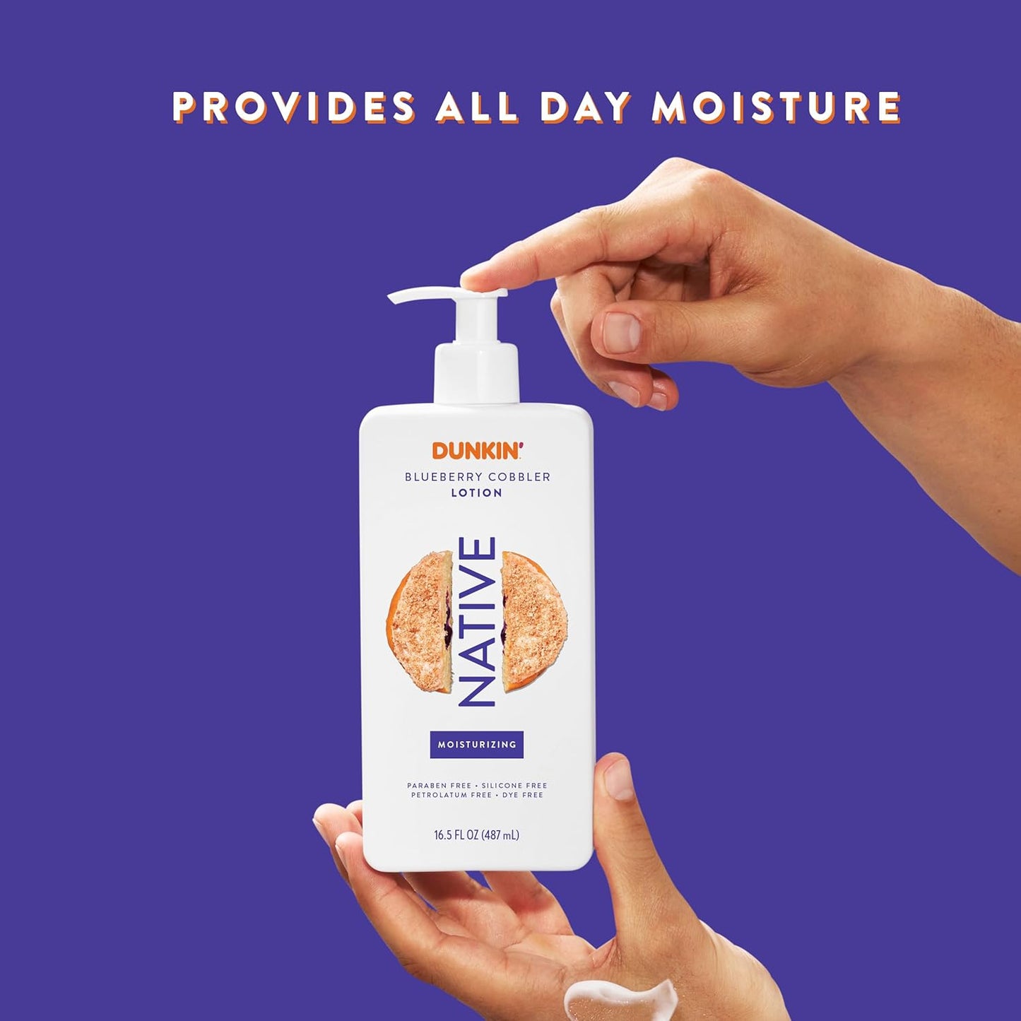 Native Body Lotion - Dunkin Blueberry Cobbler Moisturizer for Dry Skin | 16.5 oz Plant-Based Formula