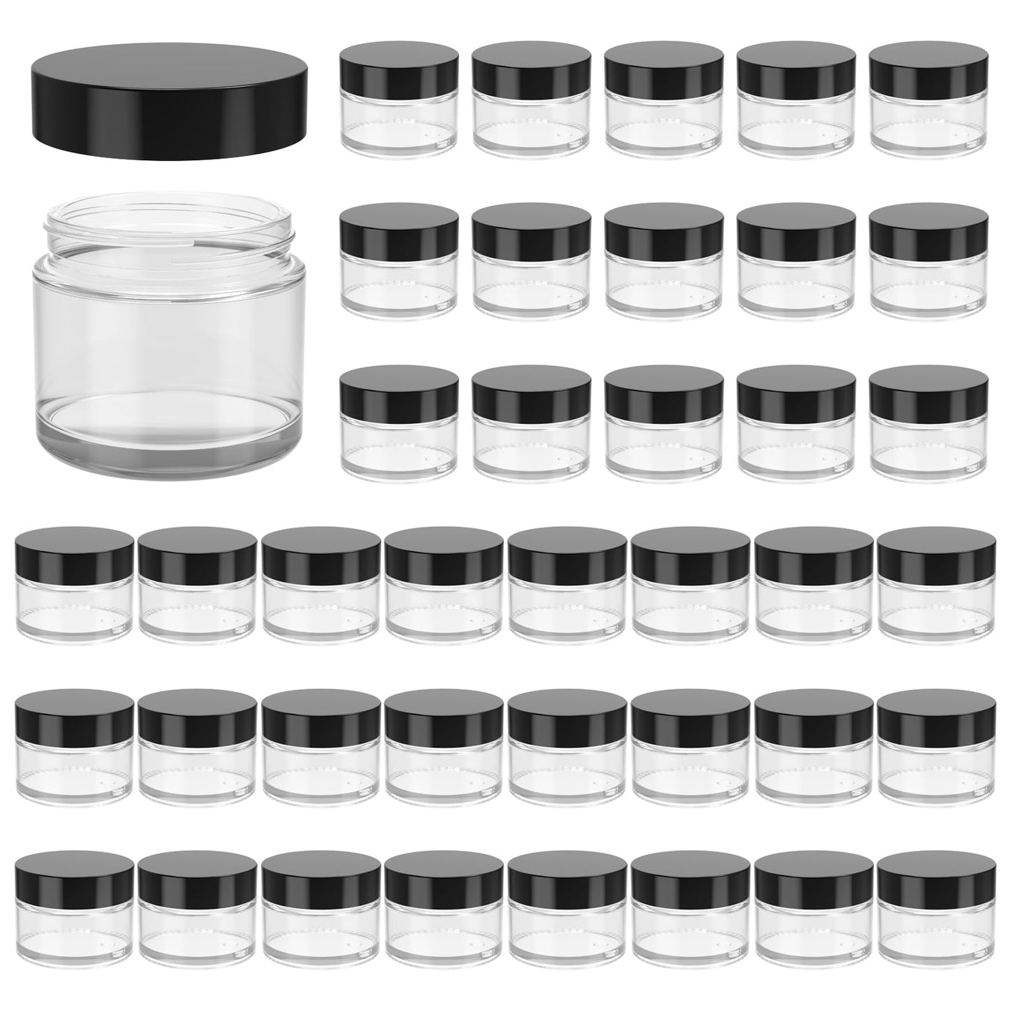 2oz Glass Jars with Lids, Hoa Kinh 40 Pack Empty Clear Glass Jars with Lids