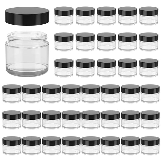 2oz Glass Jars with Lids, Hoa Kinh 40 Pack Empty Clear Glass Jars with Lids