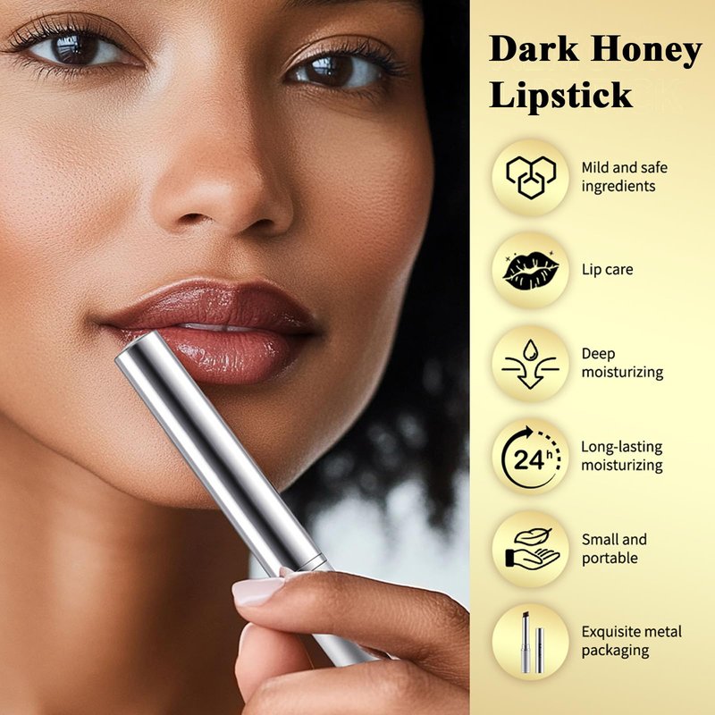 SHEEYOON Honey Lipstick Tinted Lip balm, Hydrating Nourishing Sheer Formula Lipstick, Natural Glossy Finish (1 PC BLACK)