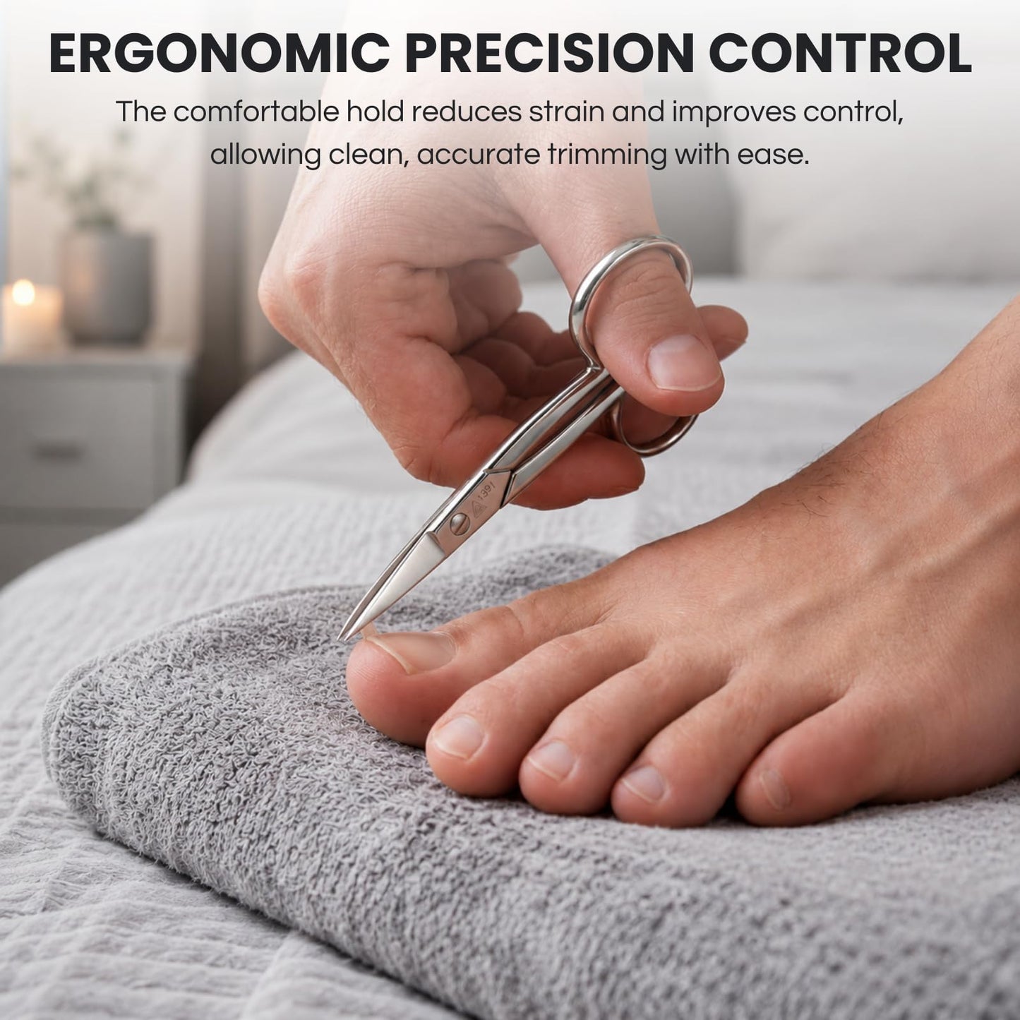 Erbe Large Heavy Duty Nail Scissors - German Toe Nail Cutter by Solingen, Germany - Premium Stainless Steel Toenail Scissors for Men - Durable, Precise, and Perfect for Tough Nails