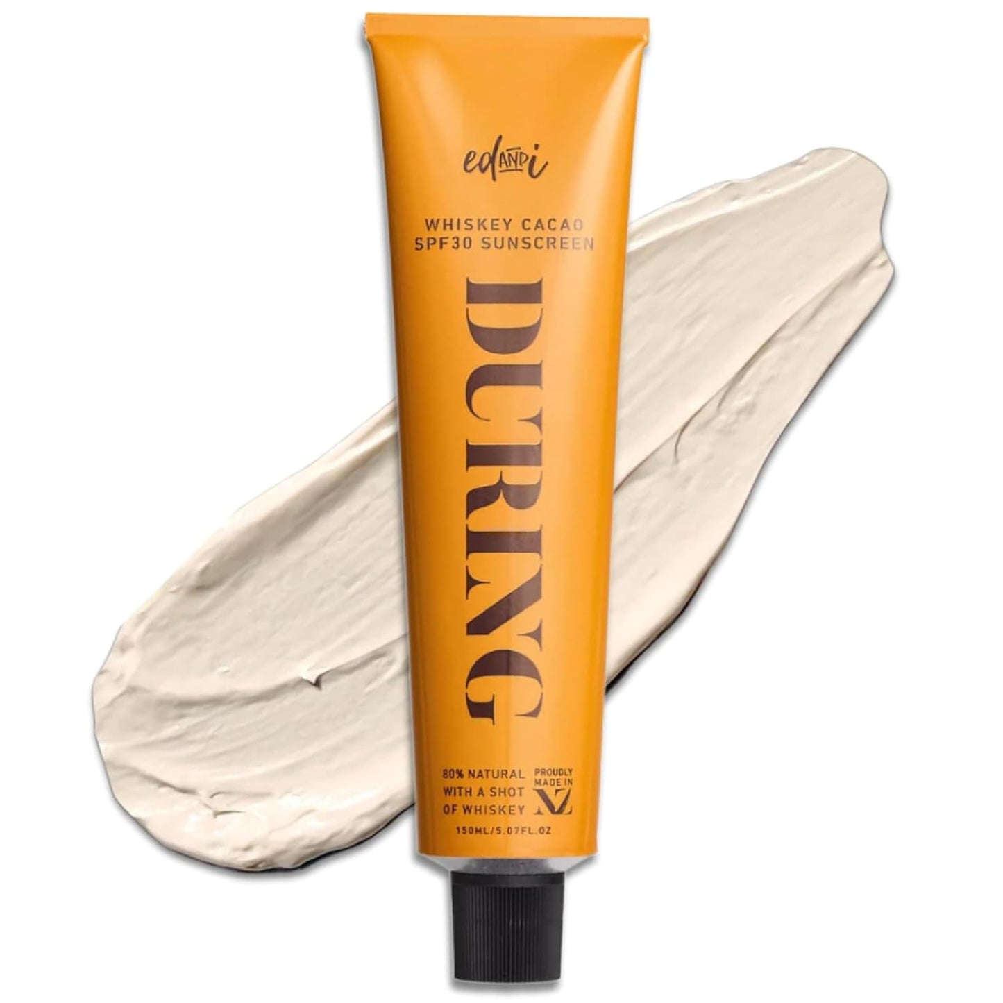 ed&i Sunscreen Lotion SPF 30 - Broad Spectrum UVA/UVB Protection, Moisturizing & Lightweight | Whiskey Cacao Scent - 5.07 oz