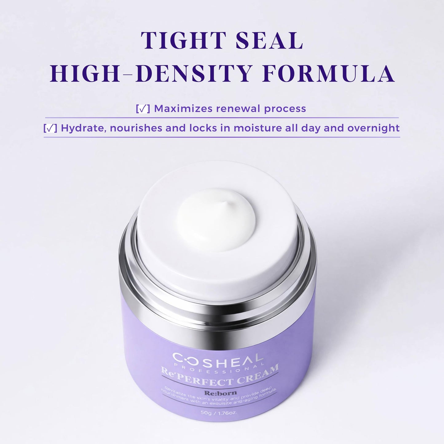 COSHEAL Re’Perfect Cream 1.76 oz, Anti-Aging Moisturizer with Peptides, Collagen & Elastin for Wrinkle Reduction, Firming & Skin Barrier Care, Hypoallergenic, Korean Skin care