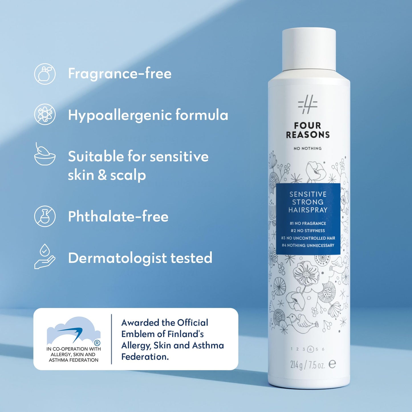 No nothing Super Strong & Strong Hairspray, Fragrance Free Hypoallergenic Finishing Hair Spray Extra Hold for Women & Men, Humidity & Frizz Control Hair Care Products with UV Protection, Unscented