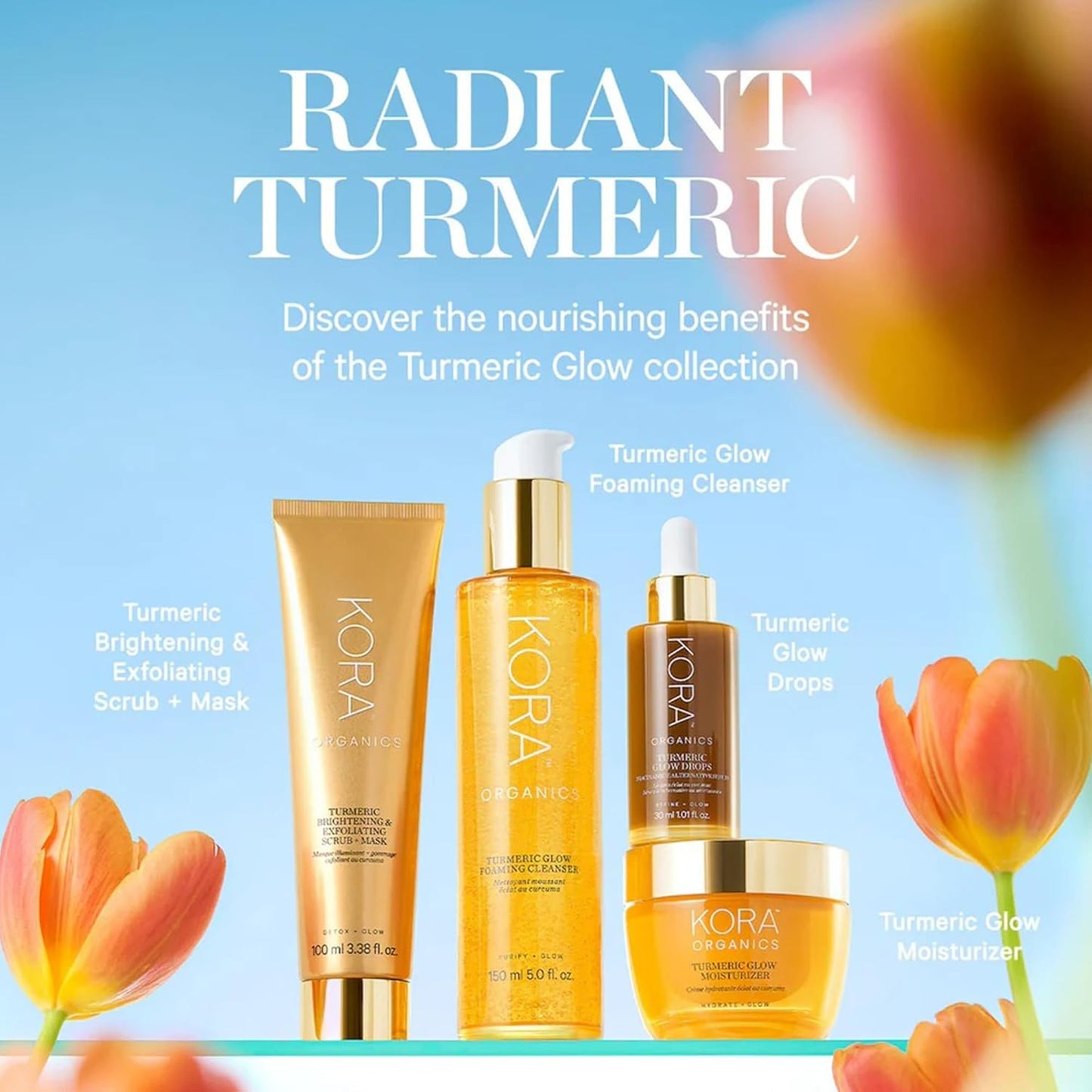 KORA Organics Turmeric Glow Drops - Hydrating Niacinamide Serum for Face | Improves Texture & Dark Spots, 0.34 fl oz