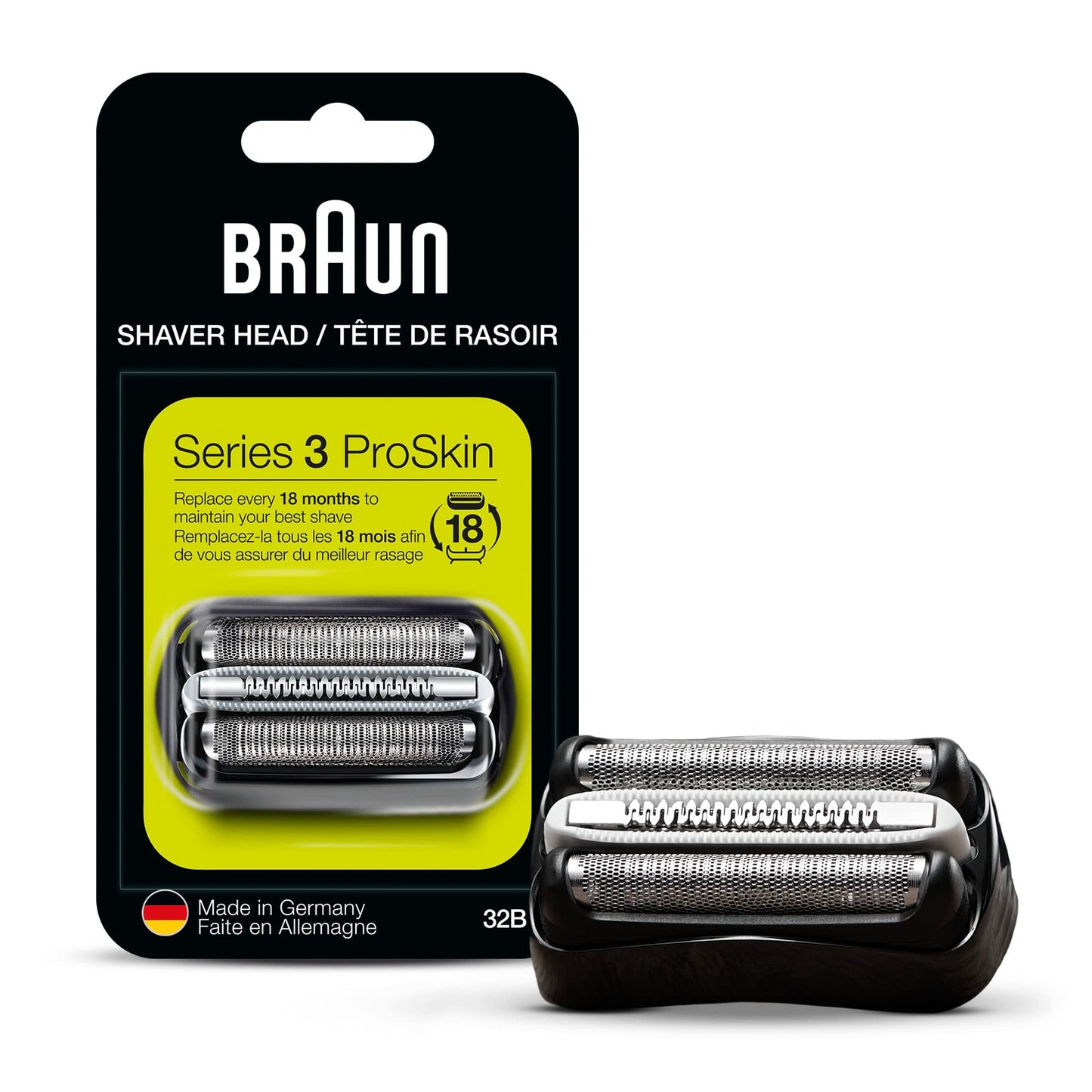 Braun Electric Series 3 Razor with Precision Trimmer, Rechargeable, Wet & Dry Foil Shaver for Men, Blue/Black, 4 Piece