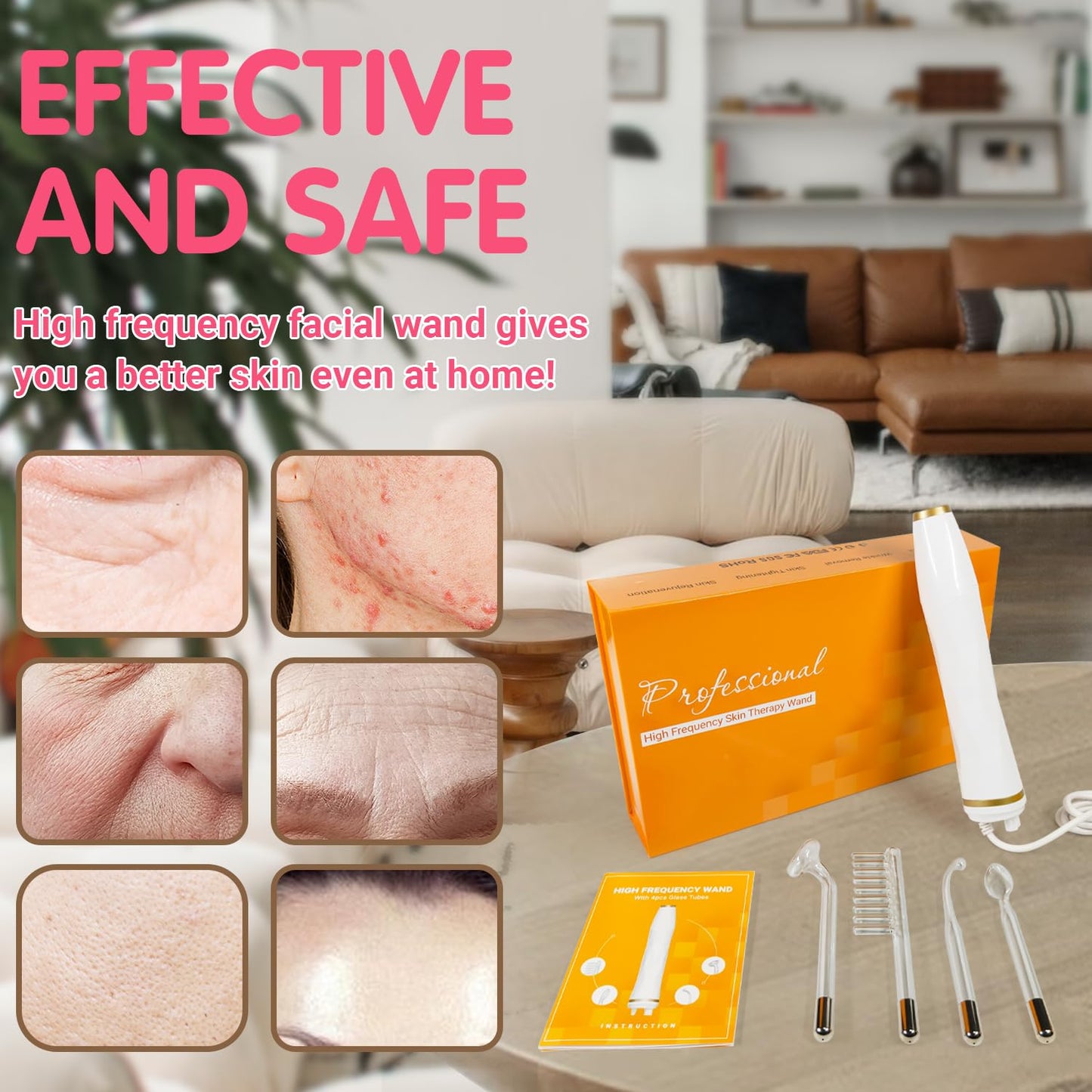 TUMAKOU Portable High Frequency Facial Machine - Orange