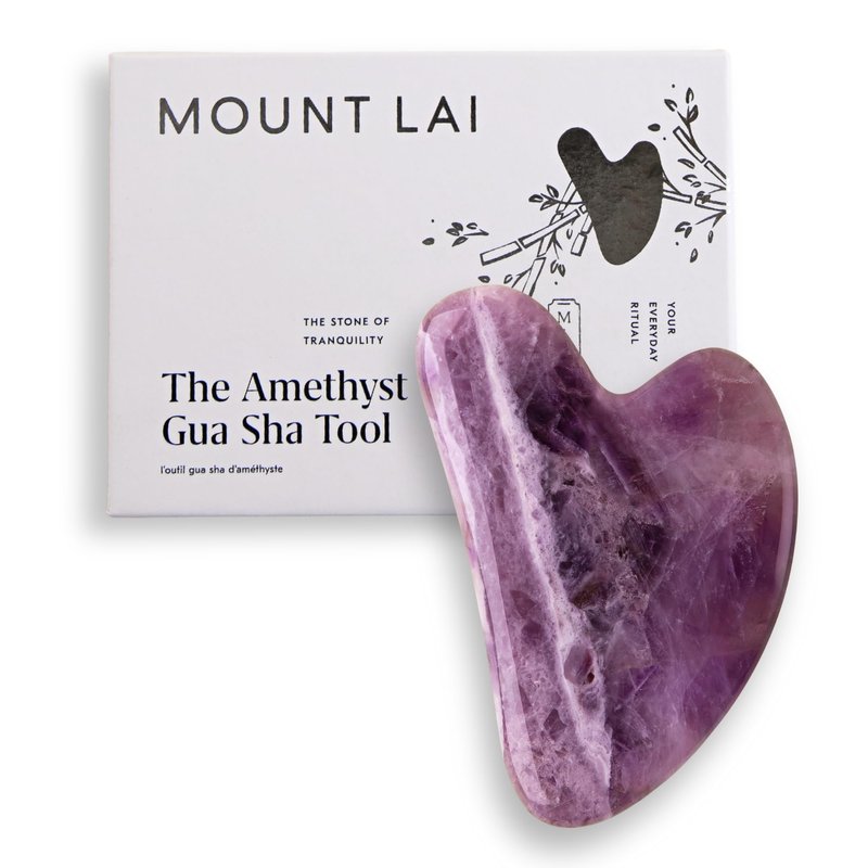 Mount Lai -The Amethyst Gua Sha Facial Lifting Tool | Face Sculpting Tool for Skin Care | Guasha Tool for Face and Body | Facial Massage Tools to Relieve Muscle Tension and Reduce Puffiness