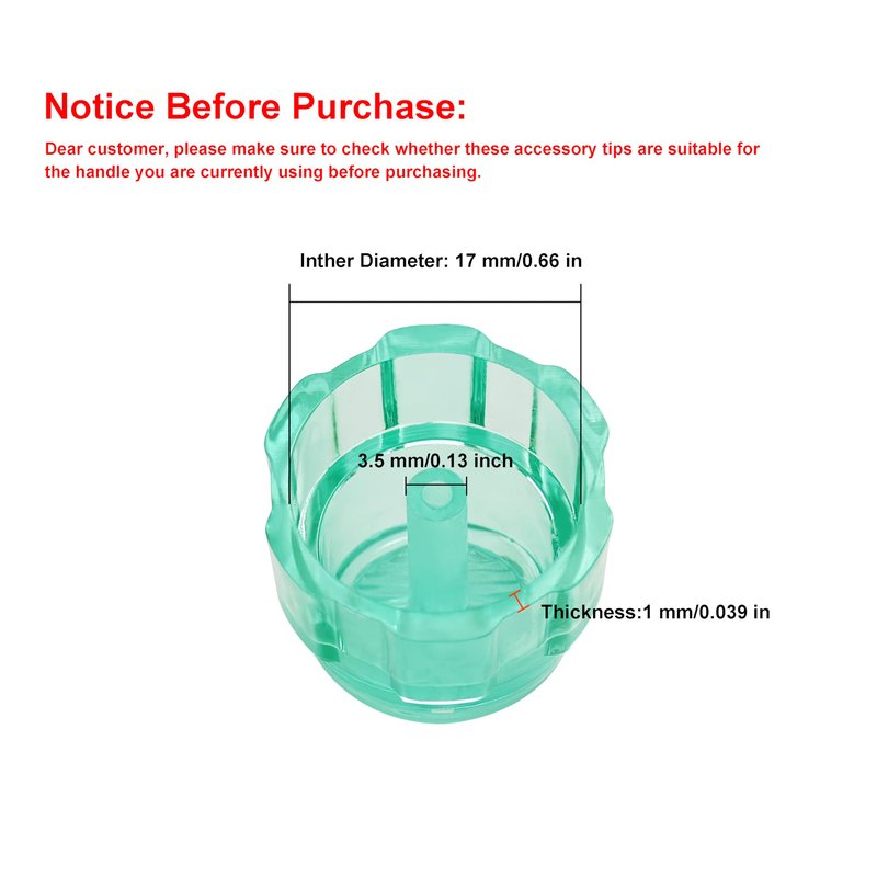 Elitzia 8pcs Professional Vortex Skincare Tip Set Multi-Shape Exfoliating Skin Cleaning Heads for Dermabrasion Machines (Cyan)