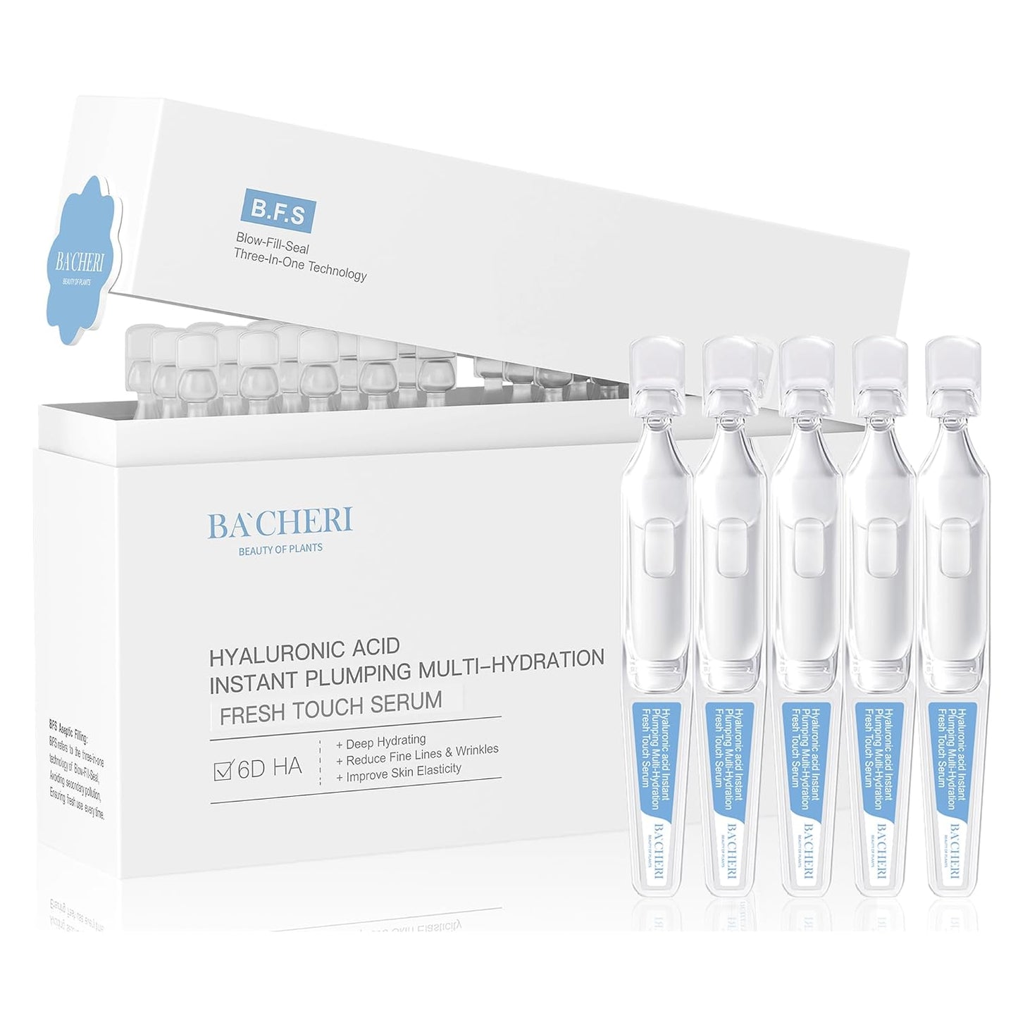 Hyaluronic Acid Serum - Deep Hydration & Moisture | 30 Ampoules, 1.8 ml Each, Lightweight & Nourishing