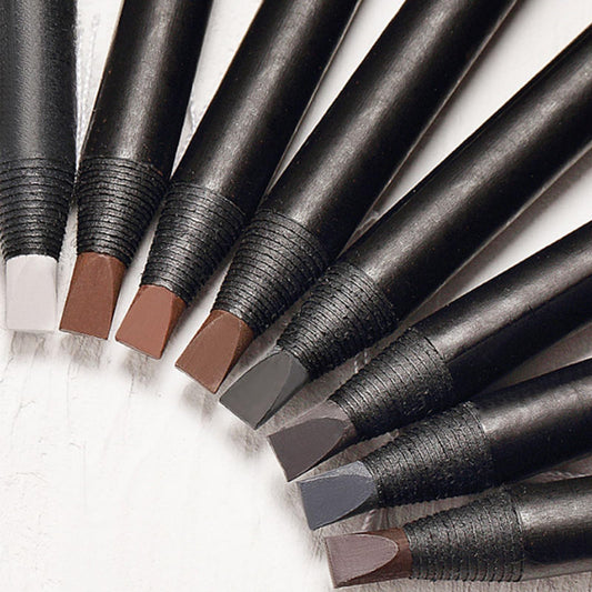 Mingran 6pcs Waterproof White Black Brown Pre-Draw Mapping Pencils Peel off Eyebrow Pencil Hard Permanent Makeup Eyebrow Pencil (Mix Color)
