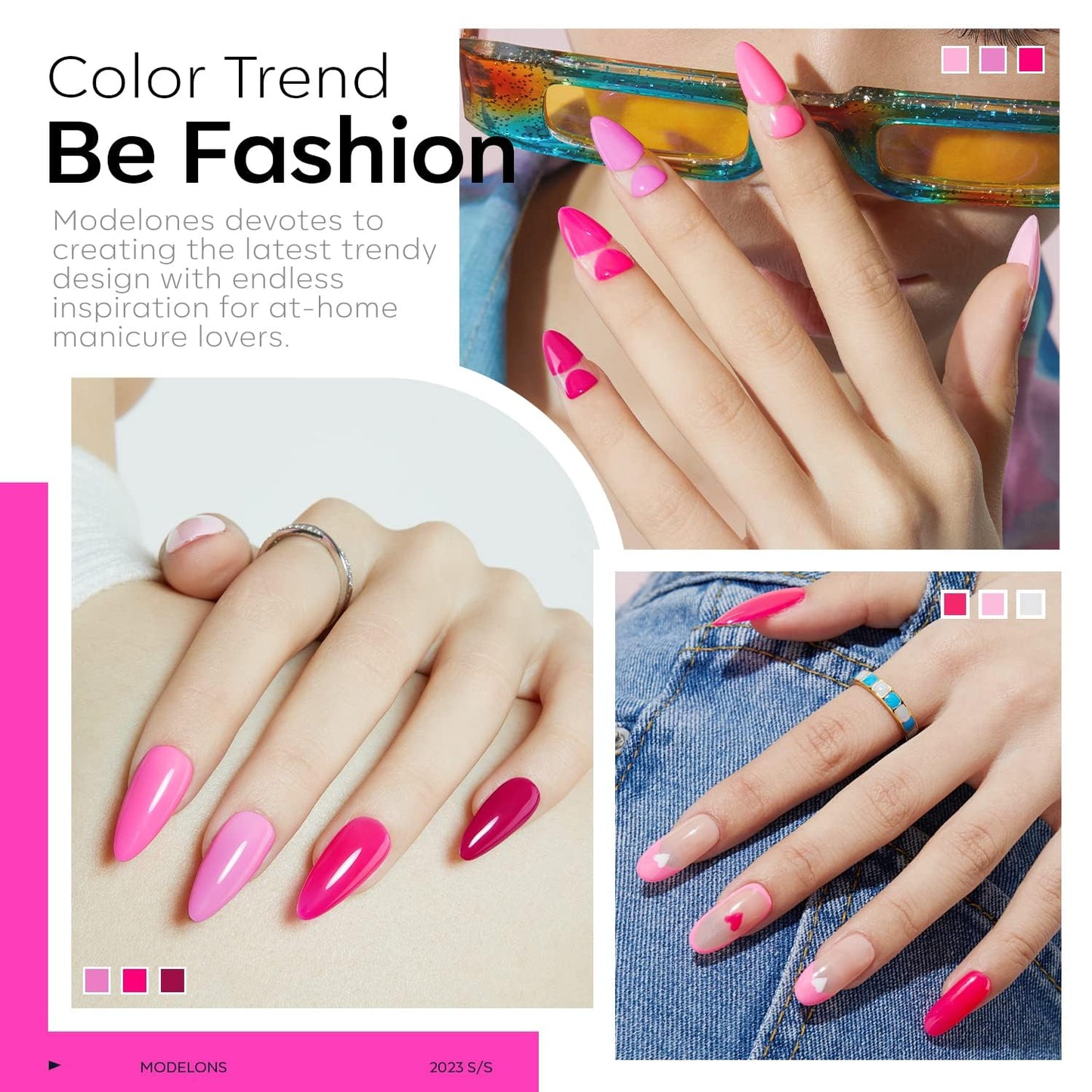 modelones Color Changing Gel Nail Polish Set 6 Colors, Sheer Pink Glitter Temperature Mood Changing Blue Green Orange Gel Polish Soak Off Nail Art Design Kit Manicure Salon DIY Gift
