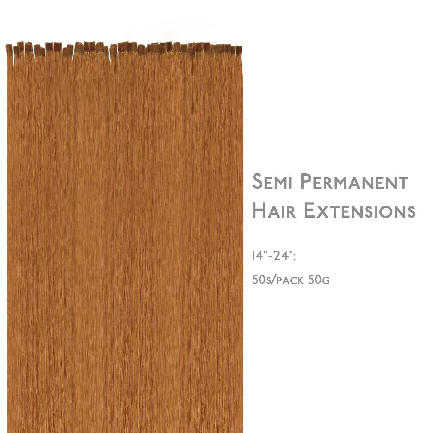 WENNALIFE U Tip Hair Extensions Real Human Hair, 50g 50s 16 Inch Auburn Ginger Remy Hair K Tip Invisible Straight Keratin Bond Hot Fusion Hair