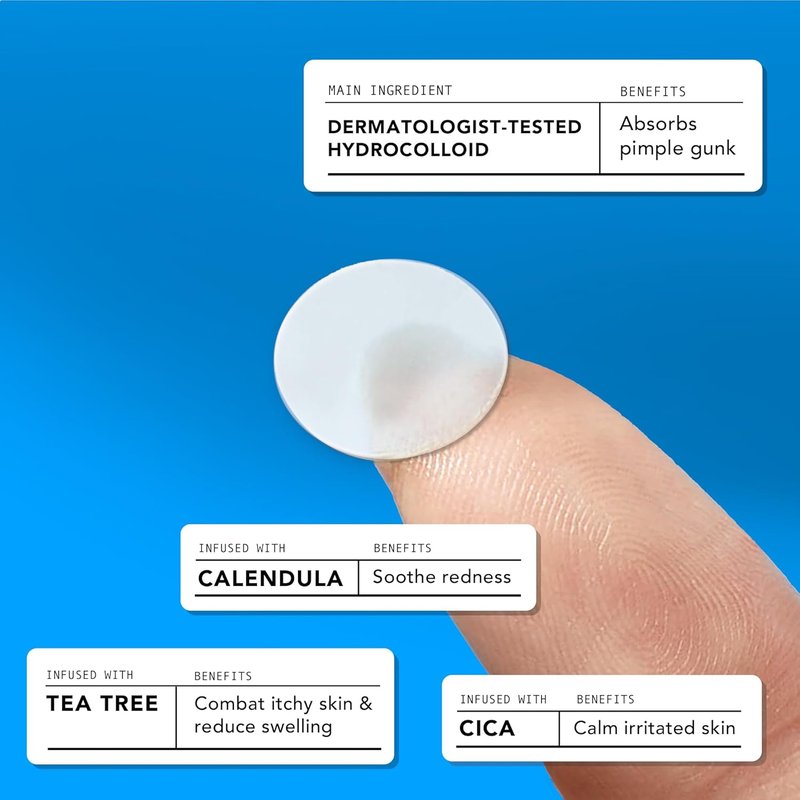 AVARELLE Pimple Patches - Hydrocolloid Acne Treatment with Tea Tree Oil | 80 Count, Vegan & Cruelty-Free