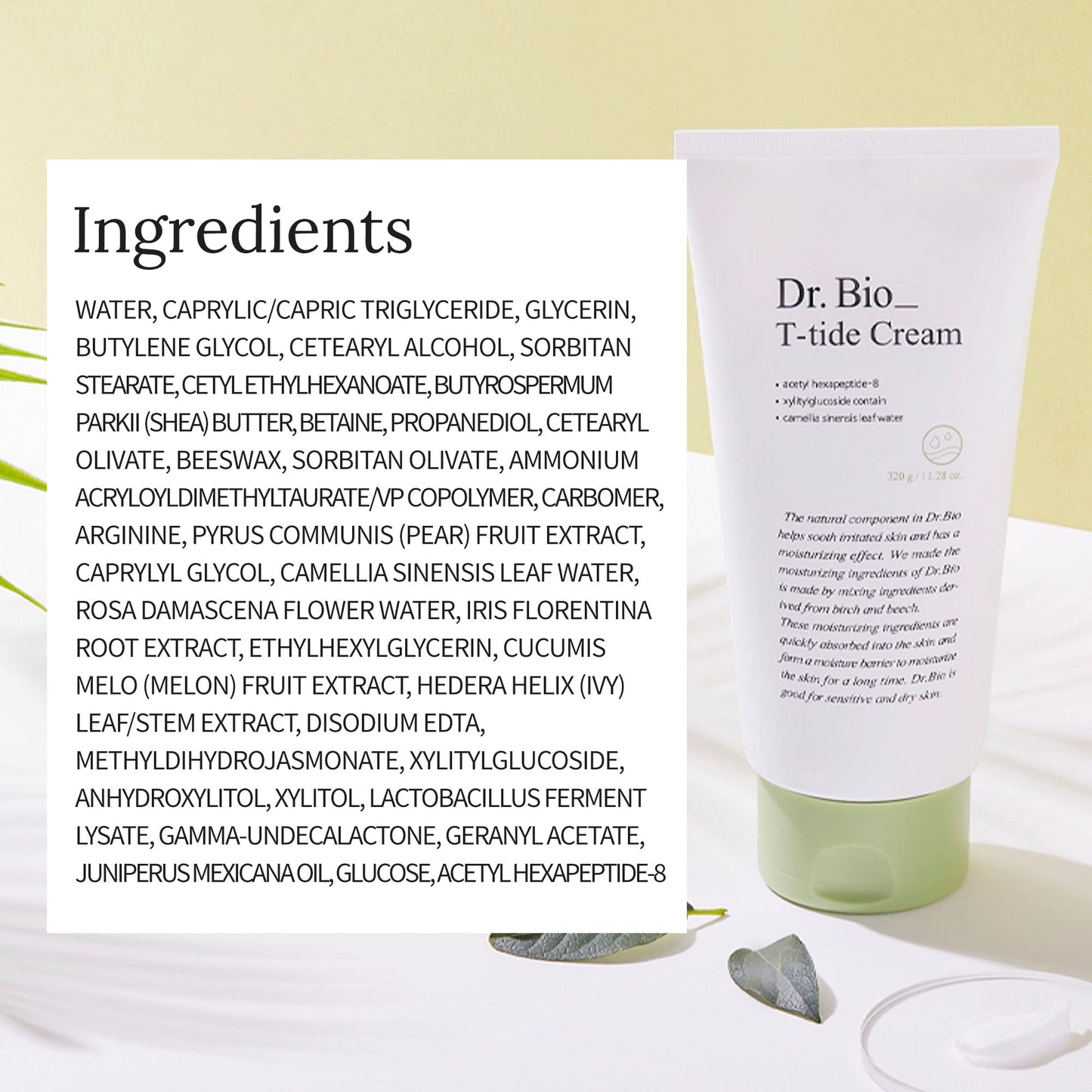 Dr.Bio T-tide Cream, Long-Lasting Hydration for 100 Hours, Relief from Dry, Itchy Skin with Shea Butter, Probiotics & Cica, Vegan & Organic, Fragrance-Free, Korean Skincare, hypoallergenic