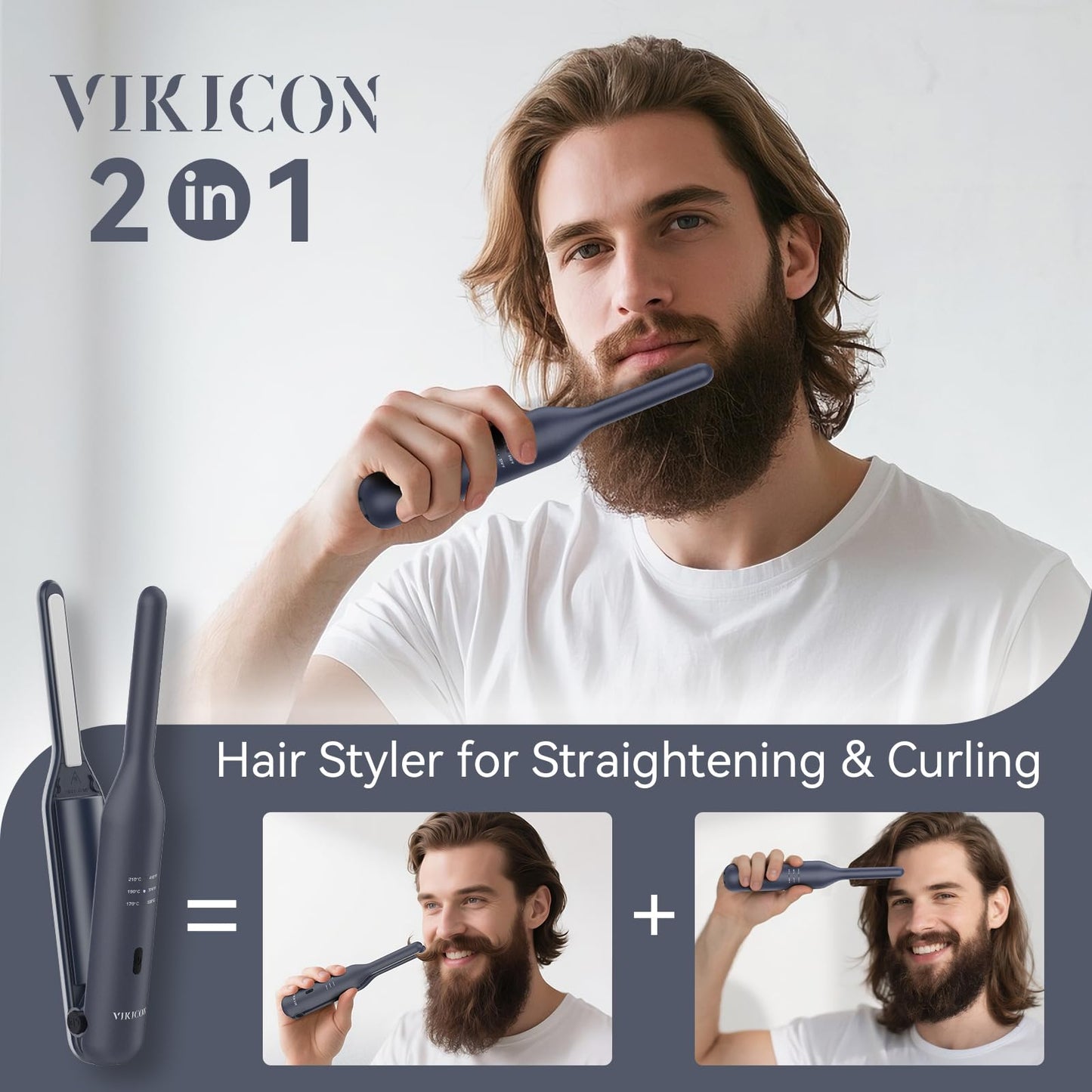 VIKICON Cordless Mini Hair Straightener