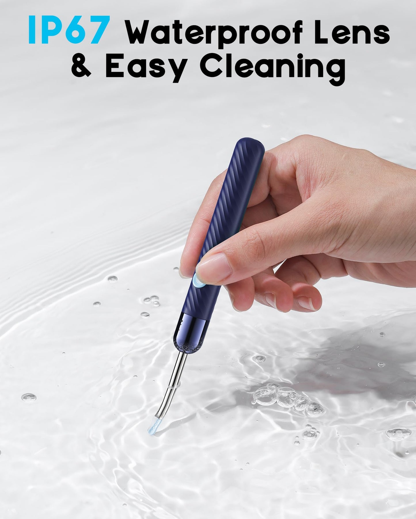 Loyker Ear Wax Removal, Ear Cleaner with 1080P Camera, Otoscope with Light, Ear Wax Removal Kit with 6 Ear Pick, Ear Camera for iPhone, iPad, Android Phones (Blue)