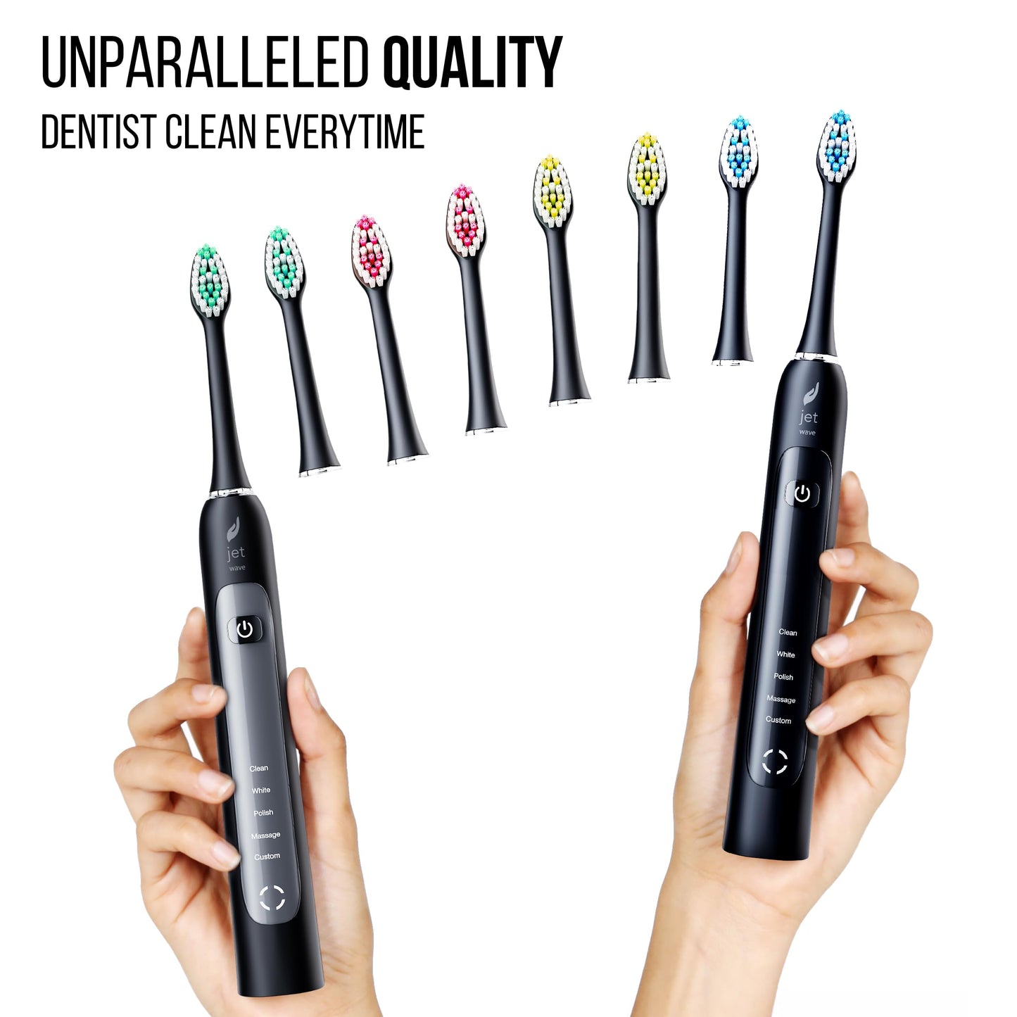 Acteh Sonic Electric Toothbrush Dual Set – Plaque Removal & Whitening, 5 Modes, Smart Timer, 6-Week Battery, 2 Toothbrushes