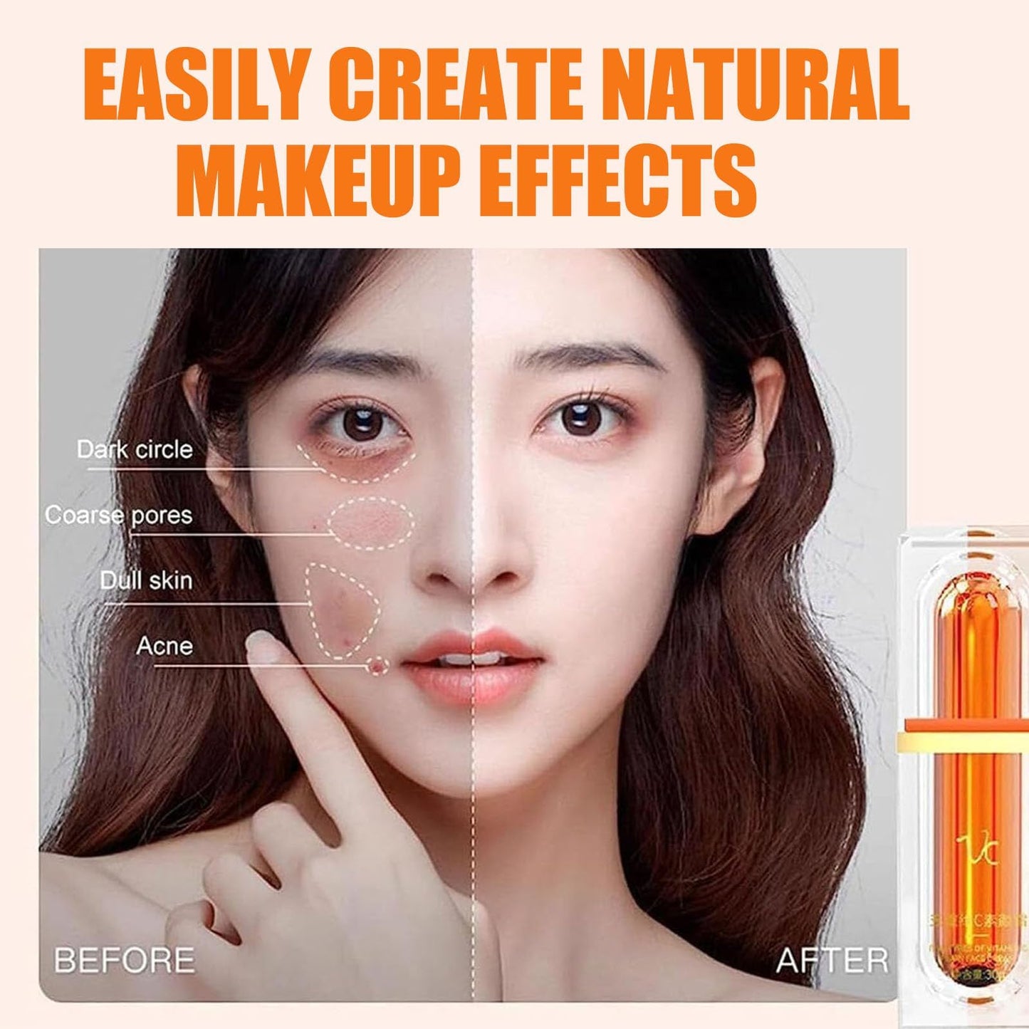 XIRUJNFD Vitamin C Makeup Tone Up Cream, Five Vitamin C Tone-Up Cream, Multi 4-In-1 Face, Concealer, Face Primer and Makeup (5)