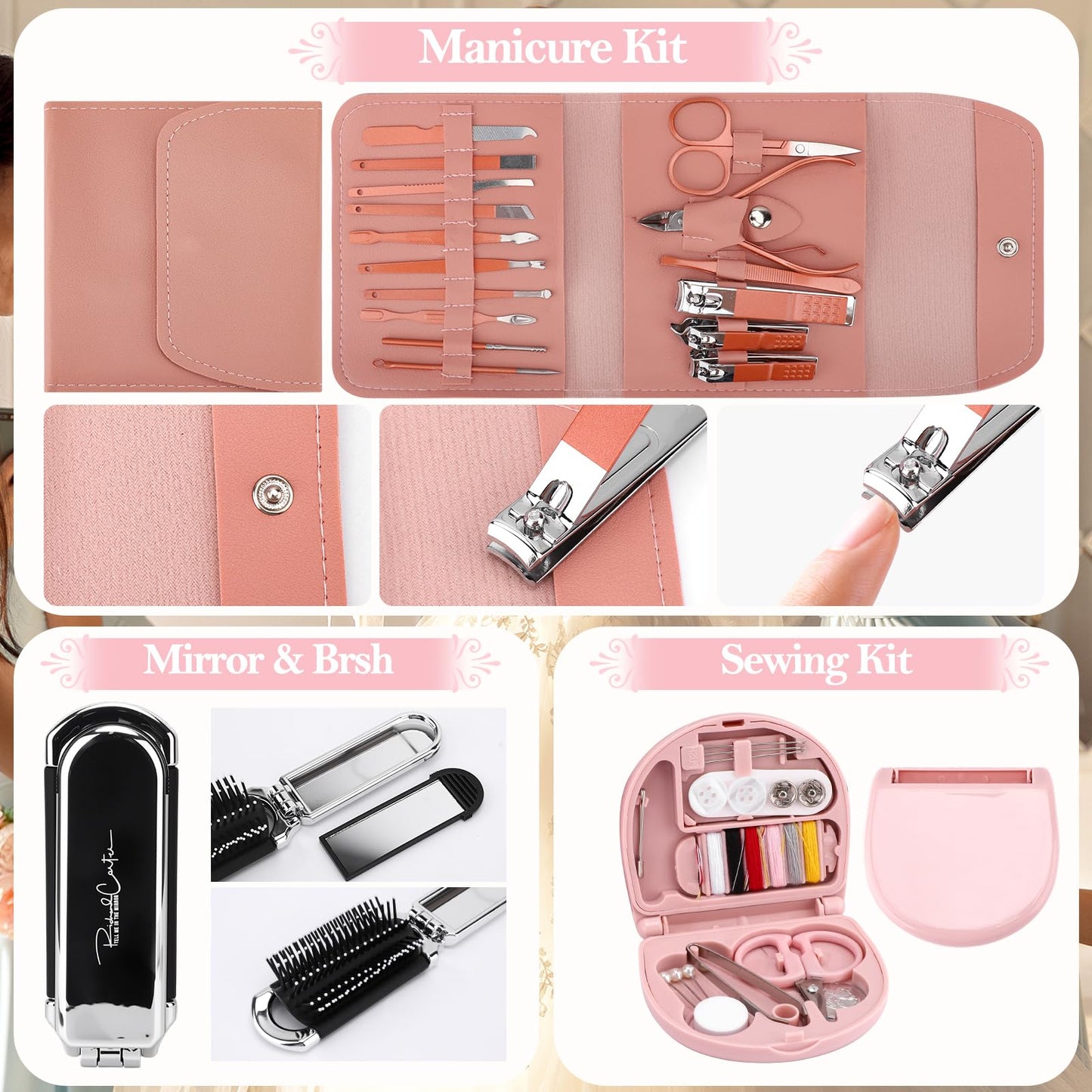 Bridal Emergency Kit for Wedding Day,Wedding Essentials Survival Set for Team Bride,Must-Have 30+ Essentials Personal Care Travel Kit with Makeup Bag