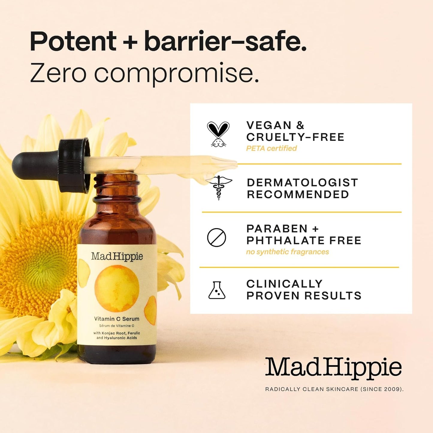 Mad Hippie Vitamin C Serum - Brightening Face Serum with C + E + Ferulic Acid & Hyaluronic Acid | 1.02 Fl Oz