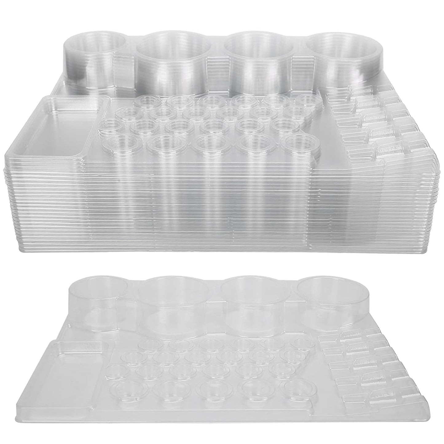 Disposable Ink Cup Holders - 24 Pack Drip Trays for Artists | Convenient & Resource-Saving