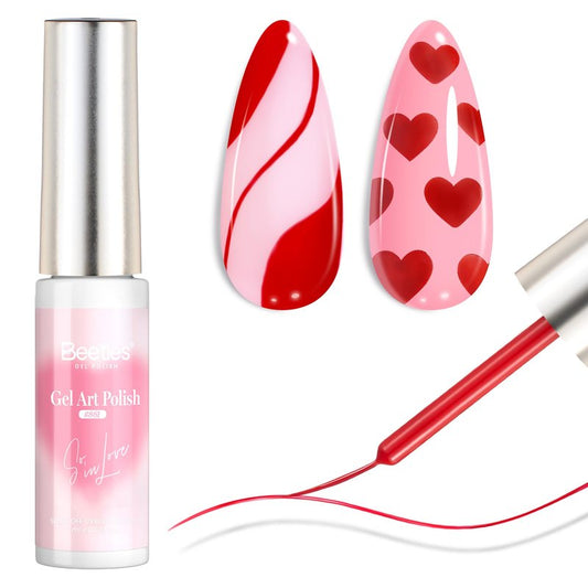 Beetles Red Gel Liner Nail Polish 7ml French Tip Gel Nail Polish Swirl Nails Art Paint for Thin French Tip Line Nails Art Soak off Uv Lamp Manicure Salon Gifts for Women