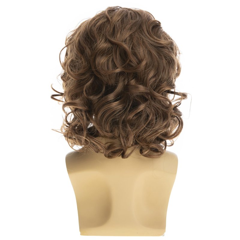 Baruisi Mens Short Curly Wig Light Brown Fluffy Cosplay Costume Hair Wig