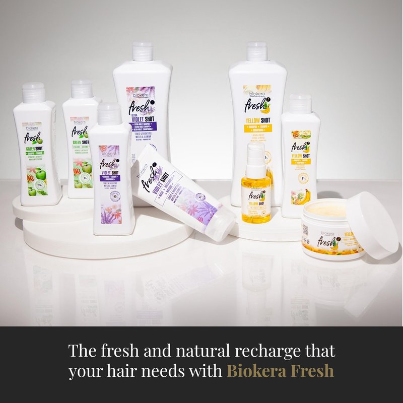 SALERM - Deep Repair Hair Mask - Biokera Fresh Yellow Shot Mask - 250 ml - Hydrates, Repairs, and Protects Hair - Anti-Frizz - Sulfate-Free and Paraben-Free