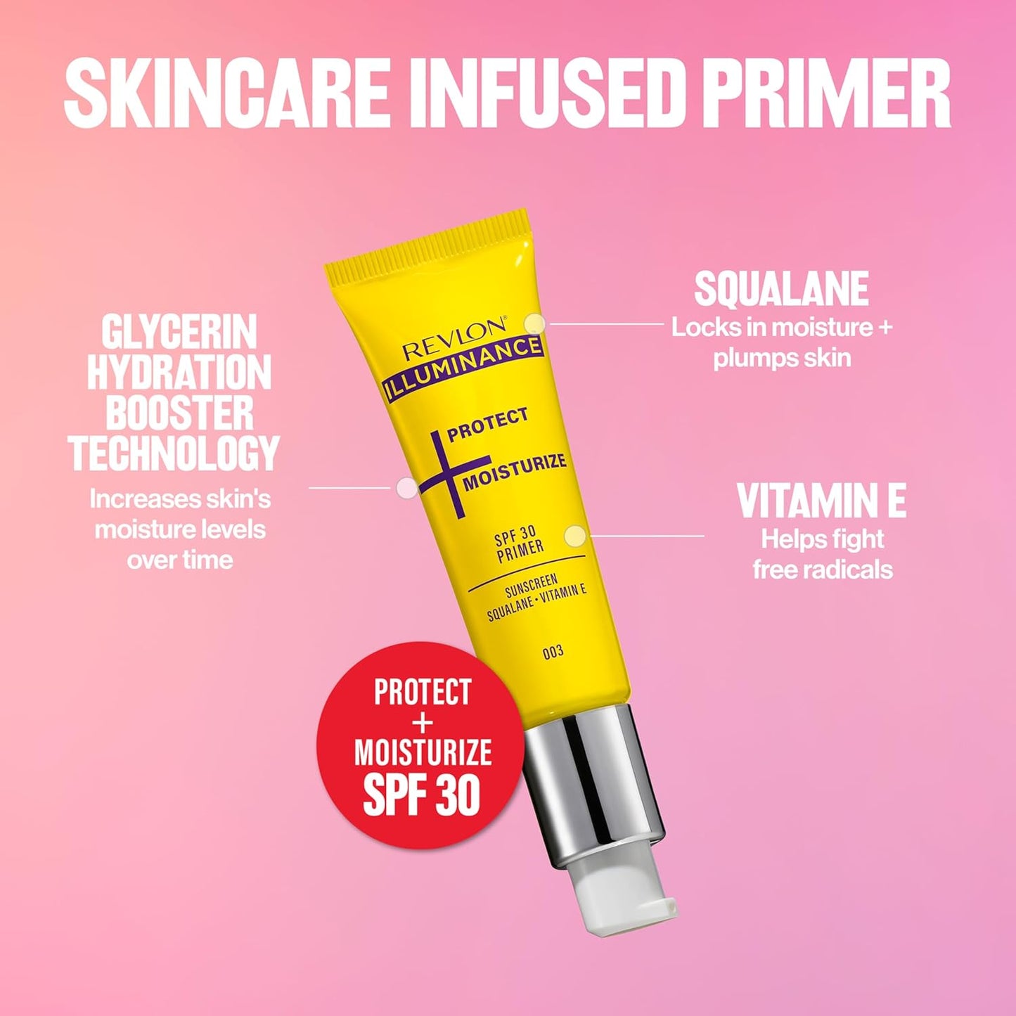 Revlon Illuminance Moisturizing Primer - SPF 30 Face Makeup Primer with Squalane & Vitamin E | 0.95 fl oz