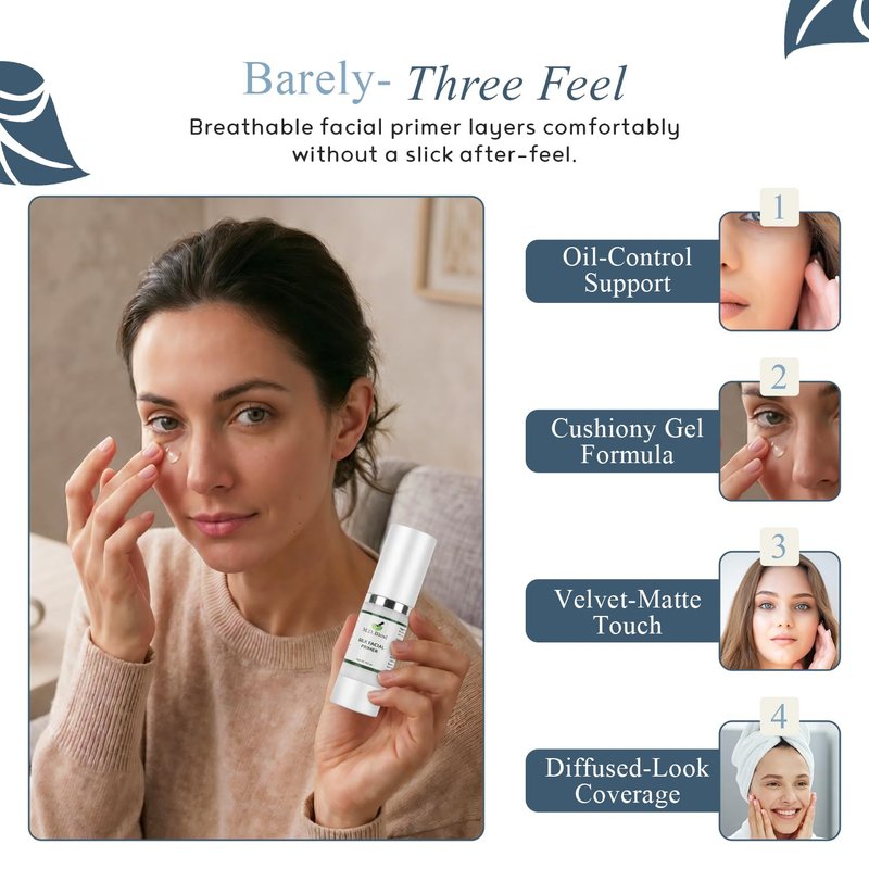 M.D. Blend Facial Pore Primer for Face before Makeup - Hydrating, Wrinkle Filling, Blurring Primer for oily & Mature Skin, Supports Korean Makeup, (1.95 fl oz/58ml)