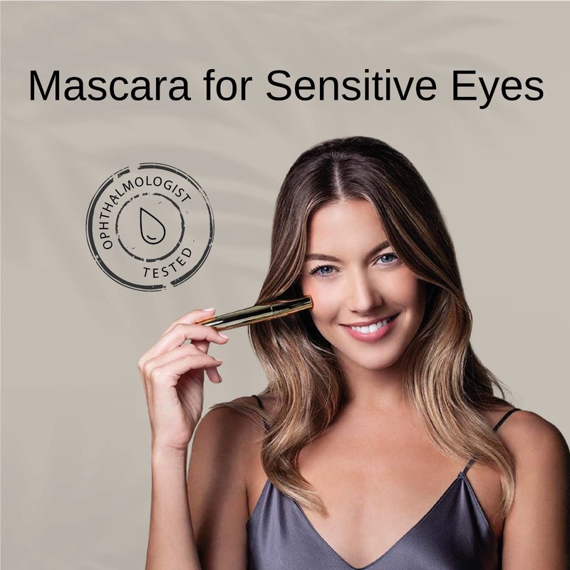 Vegan Mascara for Sensitive Eyes - Buildable Lengthening and Volumizing for Long Lashes or Natural Looking Eyelashes - Cruelty Free Volume and Length Lash Boost