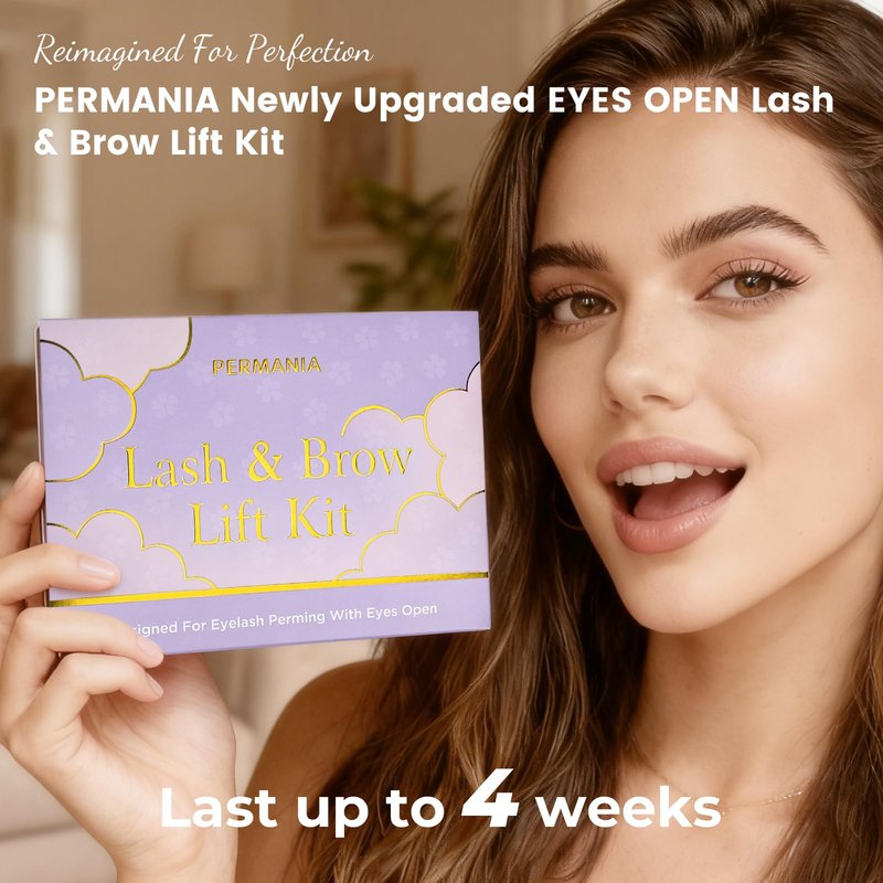 PERMANIA Korean Lash Lift Kit, Can be Operated with Eyes Open for Eyelash Lifting with Detailed Instruction, Salon Results Instant