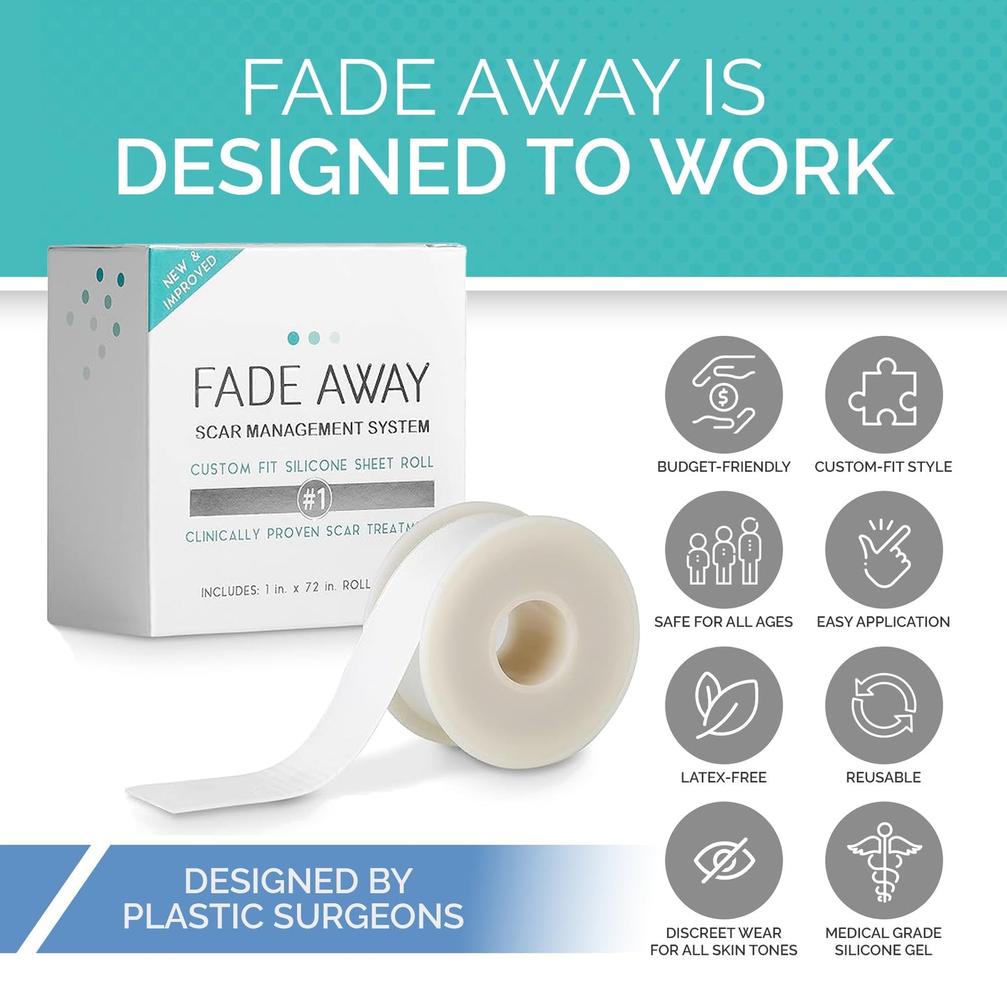 Clinically Proven Silicone Scar Sheets – Medical Grade Tape for Surgery, C-Section, Keloids & Tummy Tuck Scars