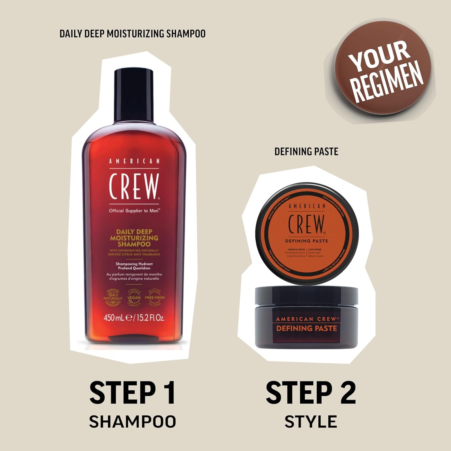 American Crew Hair Defining Paste - Medium Hold Hair Gel with Low Shine | 3 oz