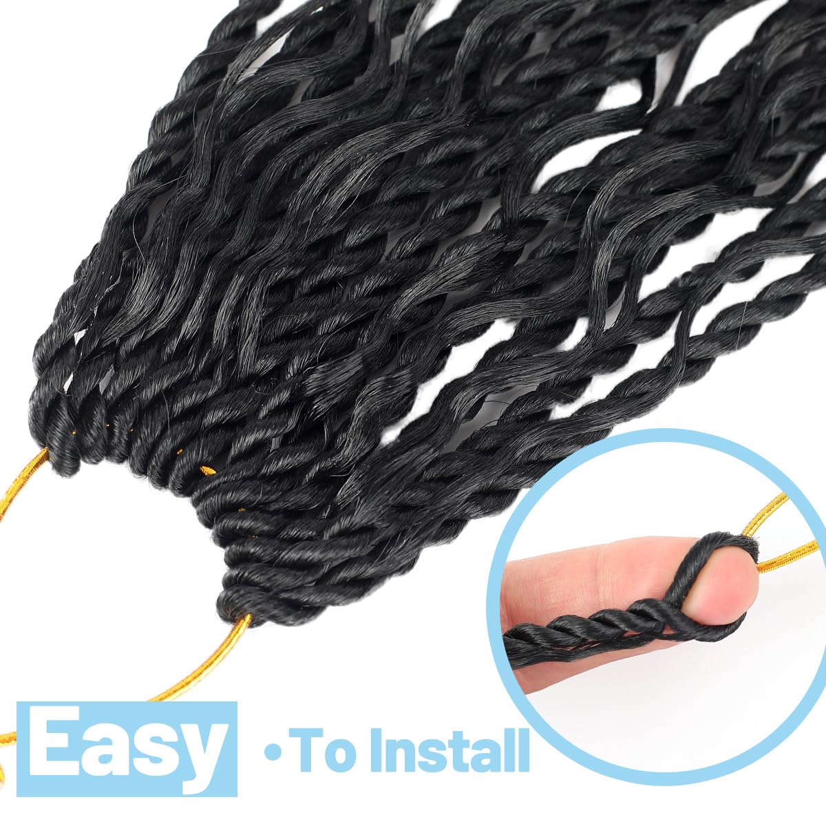 Senegalese Twist Crochet Hair 30 Inch 9 Packs Boho Pre-Looped Goddess Twist Crochet Hair Senegalese Twist Goddess Twist Braids for Black Women