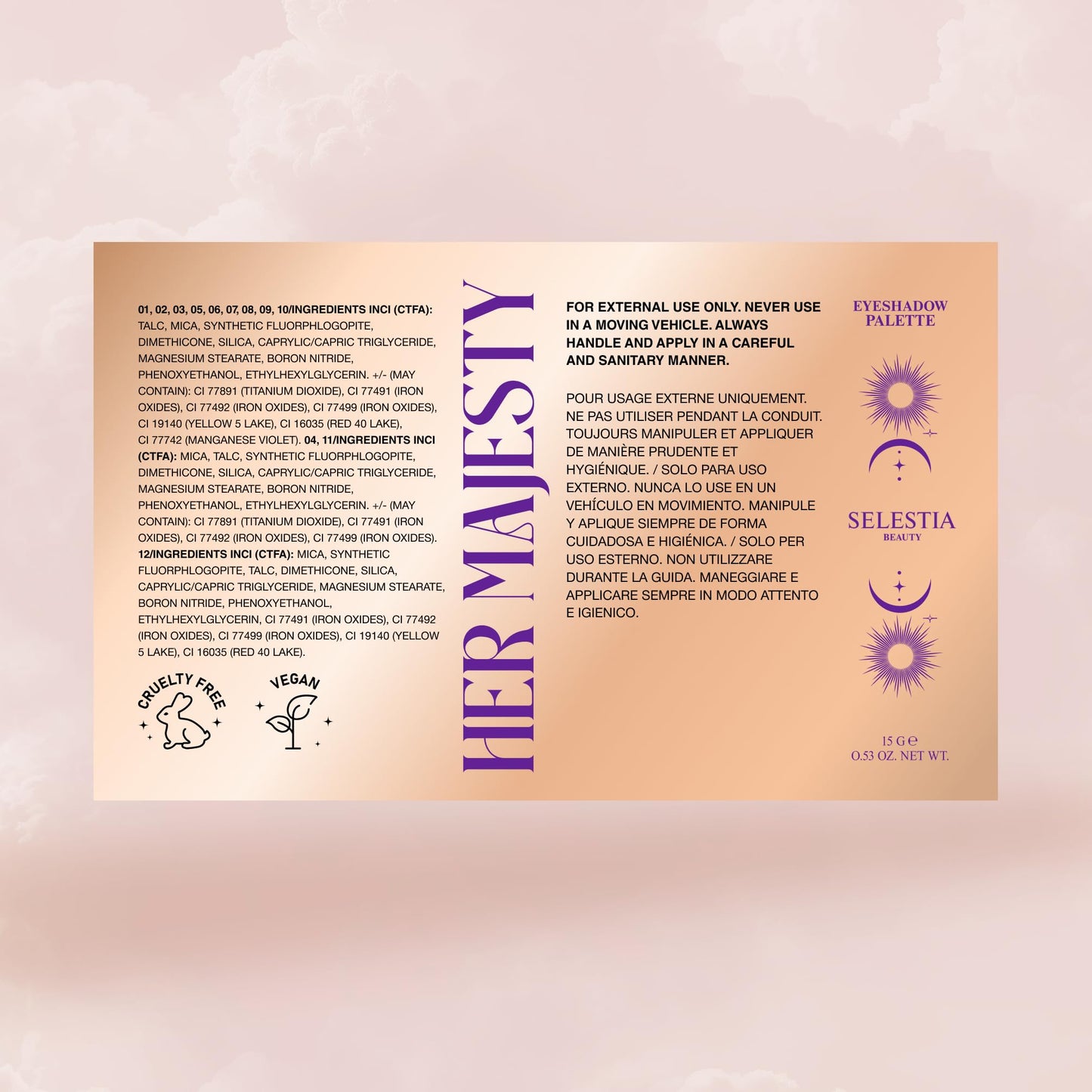 SELESTIA BEAUTY Nude Eyeshadow Palette Her Majesty – 12 High Pigment, Blendable Shades – Long-Lasting & Smudge-Proof – Matte, Satin, Shimmer & Glitter Finishes – 0.47 oz