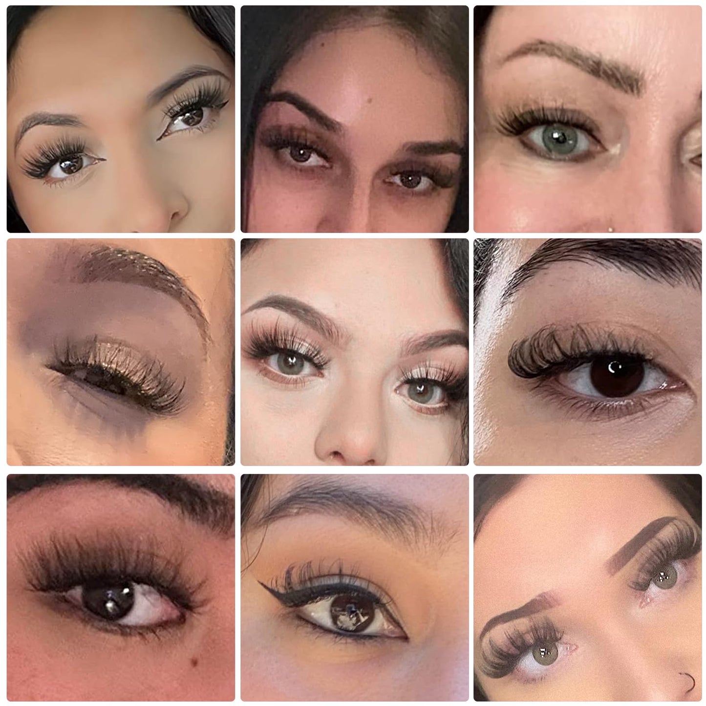 LuckForever 10 Pairs False Eyelashes Russian Strips Eye Lashes Wispy False Lash Fluffy Eyelash Extension Natural Look D Curly Fake Eyelashes Reusable Volume Eye Lash for Women Girls